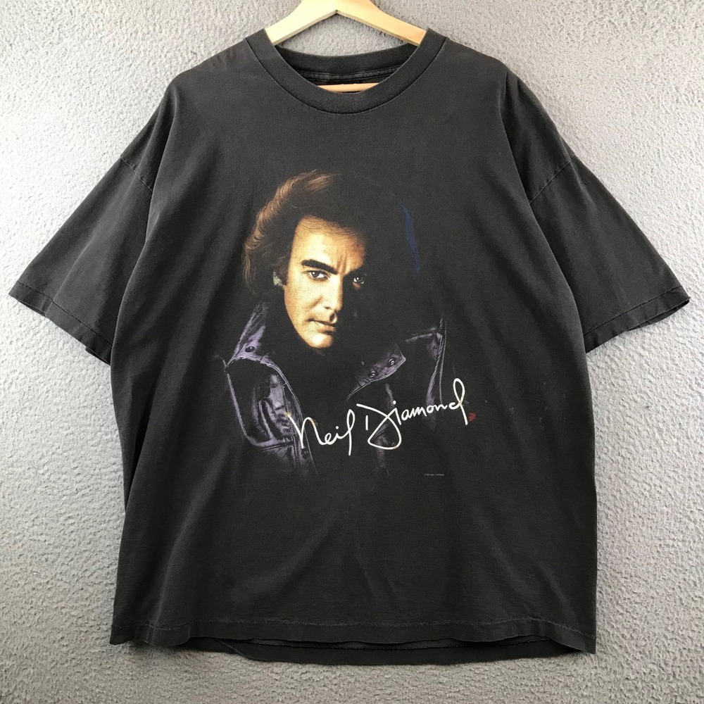 Vintage Neil‎ Diamond U.S. Tour 1996 Graphic T-shirt XXL Black Rock Concert
